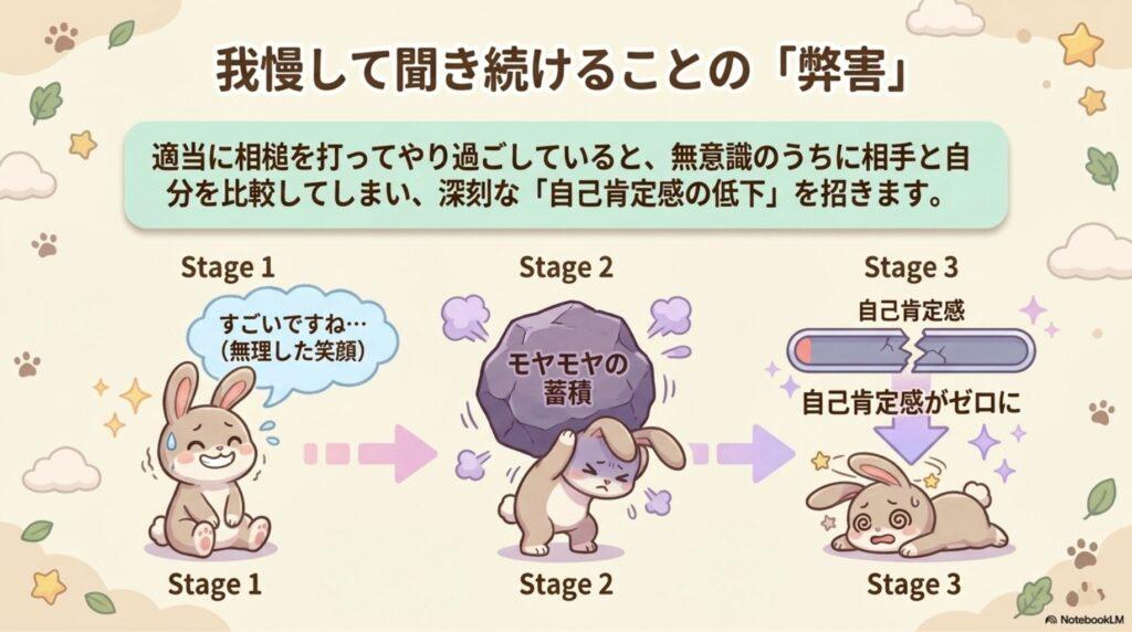 自慢話に疲れる