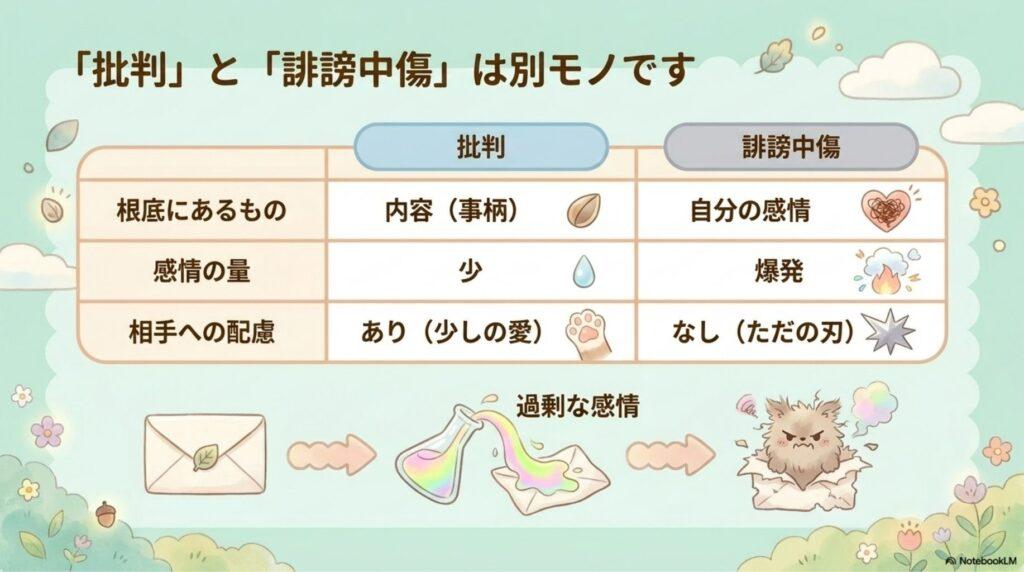 批判と誹謗中傷